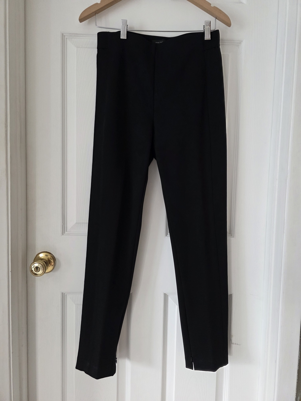 Ann Taylor Black Ankle Cropped Dress Pants With Ankle Zips Size S